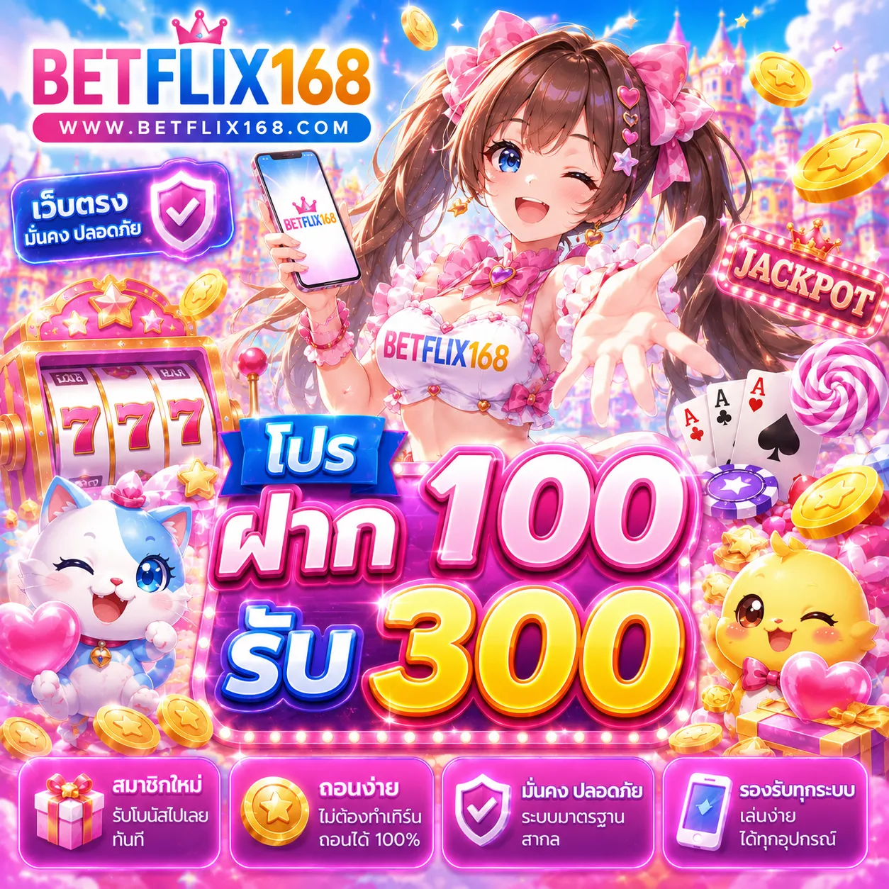 ภาพหน้าจอโปรโมชั่นและโบนัส Betflix168